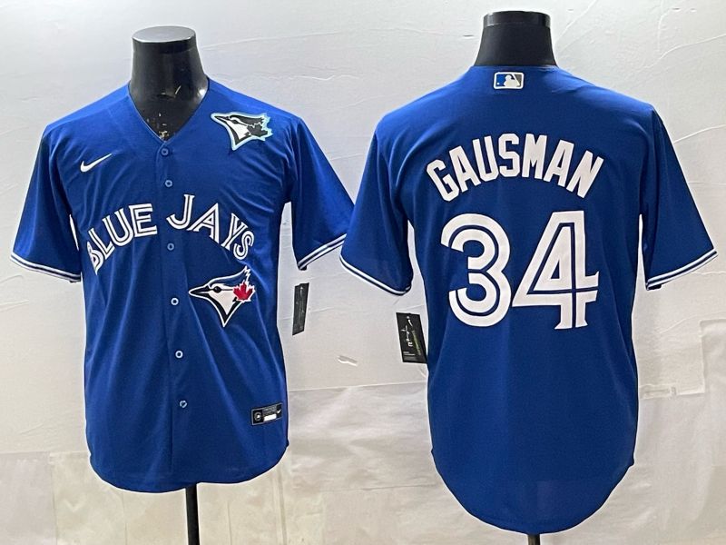 Men 2025 Toronto Blue Jays #34 Gausman blue Game Nike MLB Jersey style 02